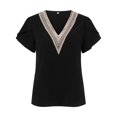 thumbnail image 4 of Vedolay Tops Womens Short Sleeve Crewneck Shirts Loose Casual Tee T-Shirt,Black S, 4 of 5