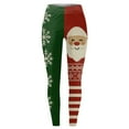 thumbnail image 5 of Fiaer Christmas Leggings for Women Trendy Warm Xmas Yoga Pants Plus Size High Waisted Snowman Candy Sticks Santa Snowflake Printed Holiday Trousers Green XXL, 5 of 5
