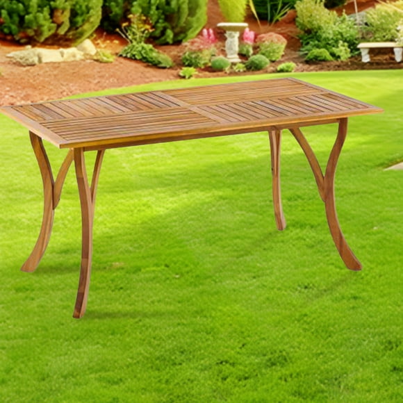 Patio Table, Outdoor Dining Table, Garden Table, Garden Furniture For Front Porch Deck Lawn Backyard Balcony Terrace, Solid Acacia Wood For A Chic Outdoor Lounge Space