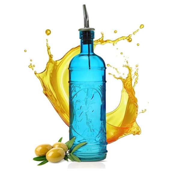 Couronne Co. Olive Oil Dispenser Bottle for Kitchen - Vinegar Dispenser Bottle with Pour Spouts - 16 oz -