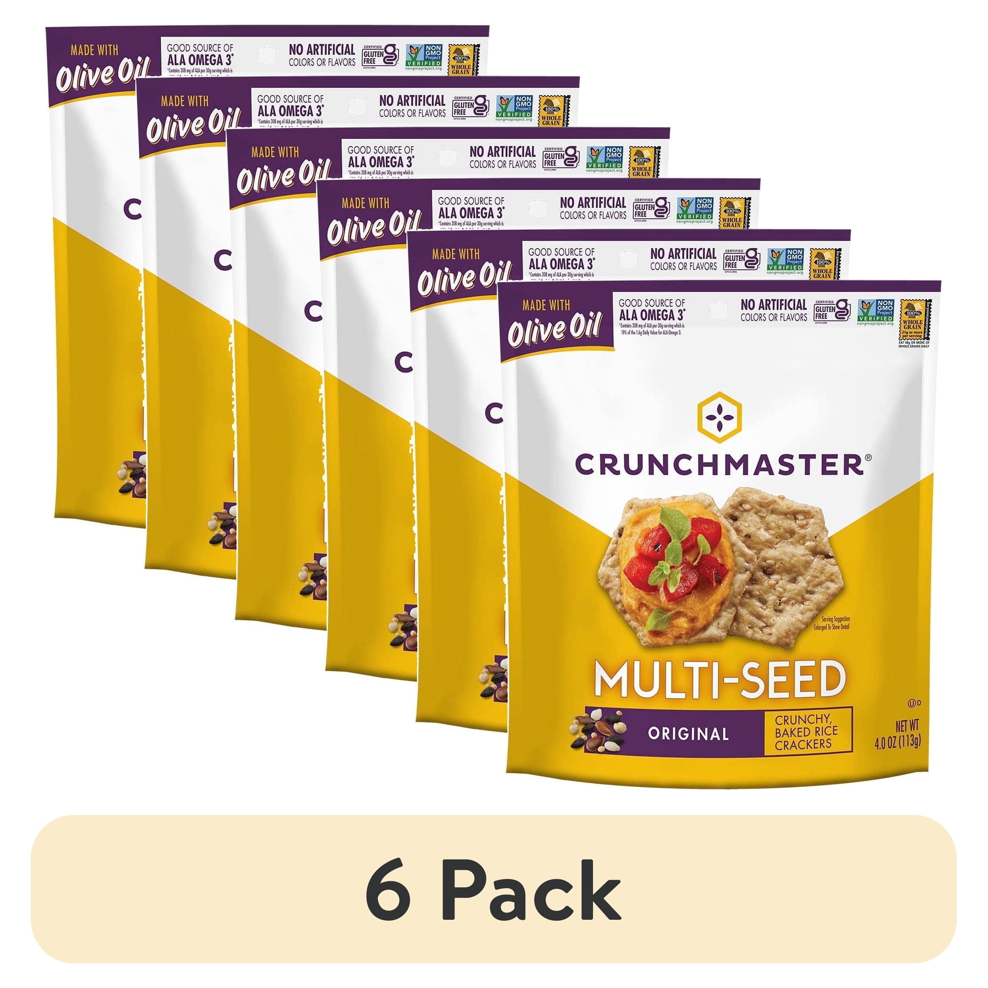 (6 pack) Crunchmaster Multi-Seed Crackers Original 4 oz