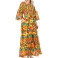 thumbnail image 4 of Sakkas Tesa Women's Off the Shoulder Top Pants Set African Ankara Print w/Pockets - 43-Multi - One Size Regular, 4 of 5
