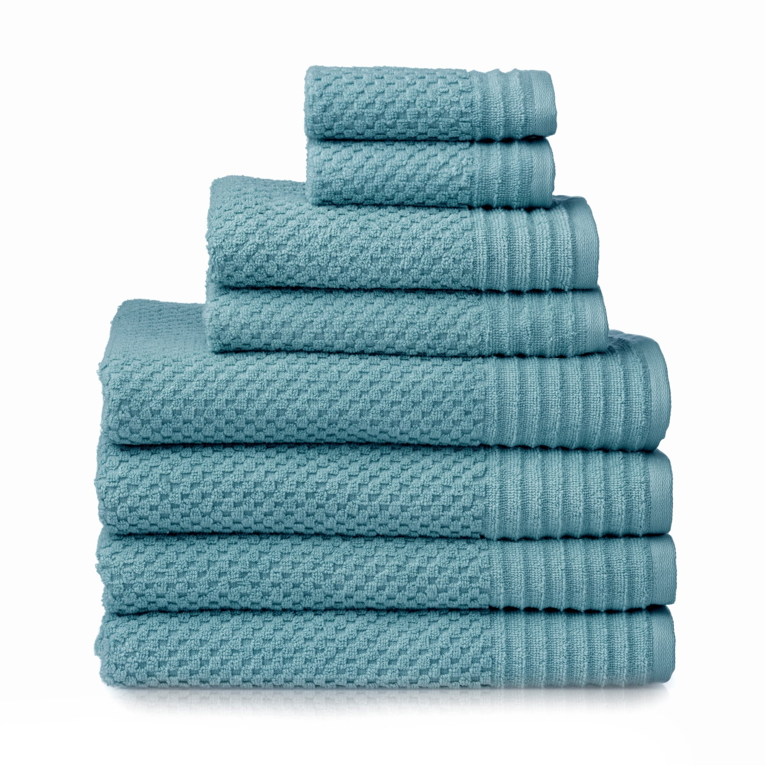 Martha Stewart Everyday Texture Towel 8 Piece Set - Blue Heaven