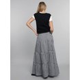 thumbnail image 3 of Women's  Skirt High Waisted Tiered Ruffle Hem A-Line Flared Maxi Skirt, 3 of 5