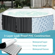 Outdoor Inflatable Hot Tub for 6 to 8 Person Polygon - 77L Portable Hottub Spa with Pool Heater, Blow Up Spa Bathtub with 130 Soothing Bubble Air Jets, Cover, 2 Filter, 240 Gallon