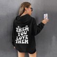 thumbnail image 4 of Vedolay Trendy Tops for Womens Oversized Sweatshirt Basic Solid Sleeve Hooded Pullover Tops,Black M, 4 of 5