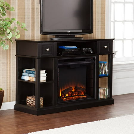 Southern Enterprises Barrington Media Fireplace for TVs up to 45, Black