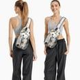 thumbnail image 2 of Geometric dog pattern Abstract dog art Minimalist dog design Print Crossbody Daypack Travel Daypack, Adjustable Shoulder Strap, Lightweight and Durable, Fashionable appearance, Ideal for outdoor activ, 2 of 6