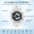 thumbnail image 3 of Women Watch for Women Teenagers Watch Outdoor Waterproof Digital Sports Analog Watches for Ladies Students with Stopwatch Alarm Countdown Dual Display 7 Color LED Backlight, 3 of 6