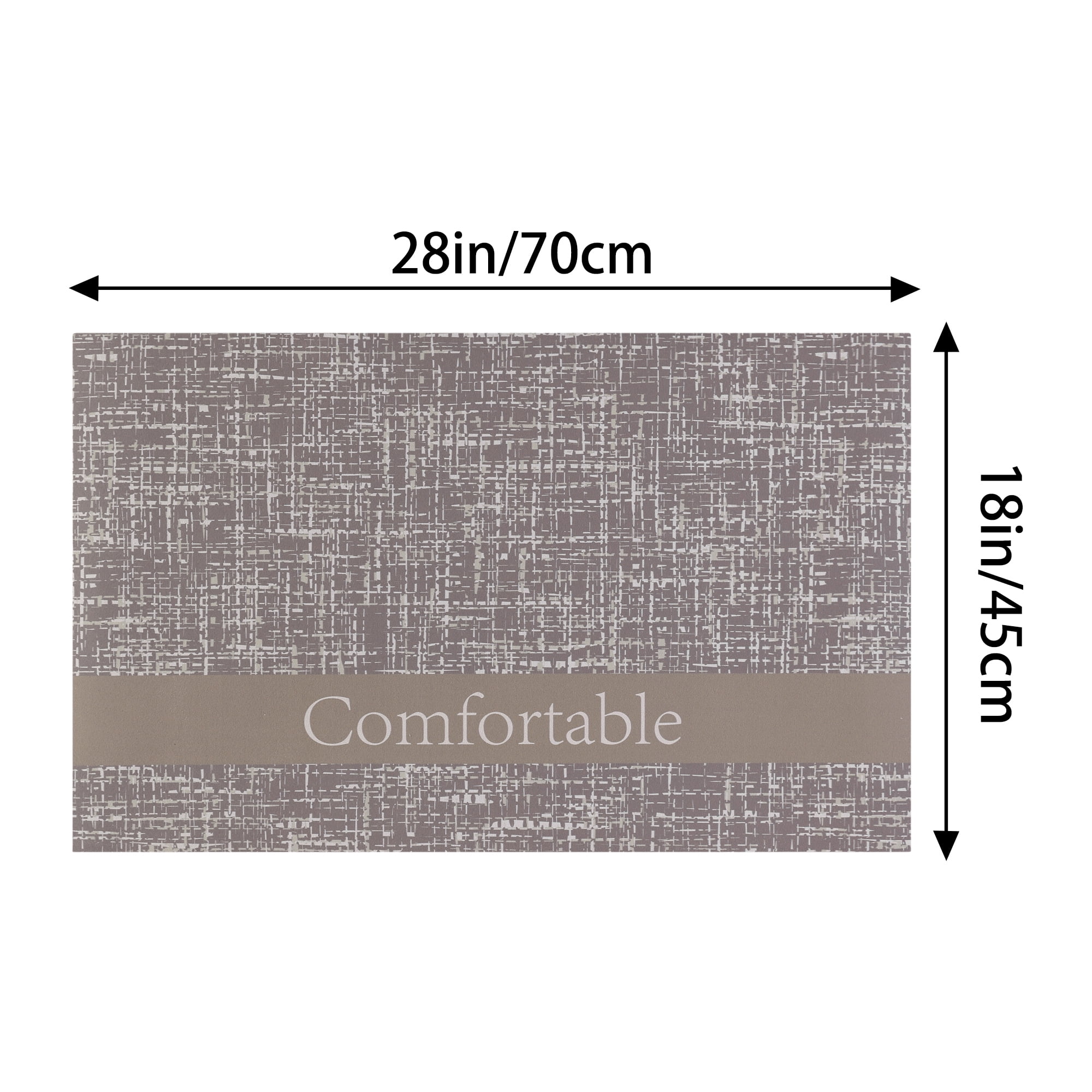 Unique Bargains Letter Pattern Kitchen Mat Waterproof Anti Slip Kitchen Rug Standing Mats Brown 18" x 28"