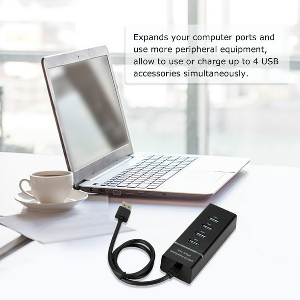 StarTech.com 4 Port USB 3.0 Hub - Multi Port USB Hub w/ Built-in Cable -  Powered USB 3.0 Extender for Your Laptop - White (ST4300MINU3W)