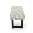 thumbnail image 6 of GDF Studio Buncombe Boho Fabric Upholstered Bench, Black Print and Black, 6 of 7