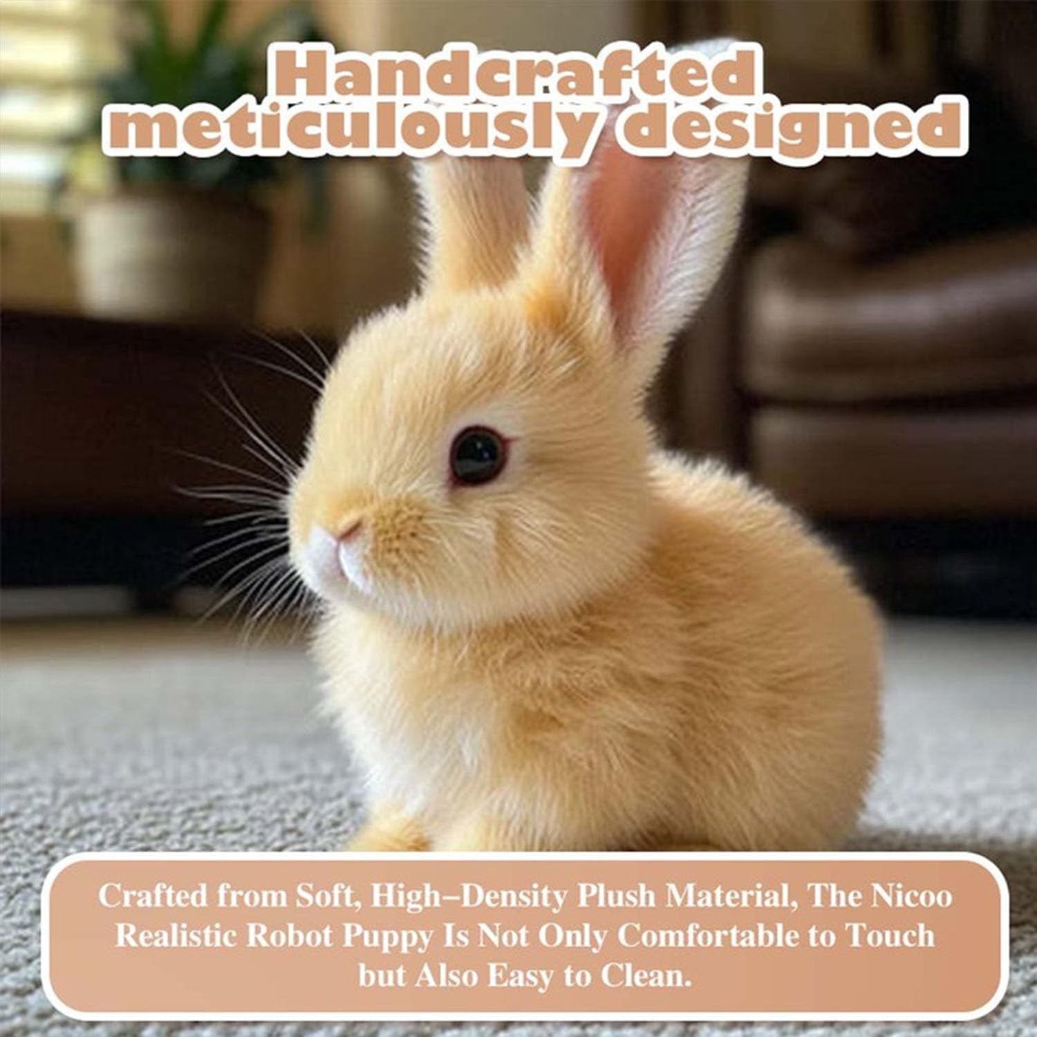Guvpev Bunby - My Realistic Bunny Toys, Interactive Realistic Rabbit Toys That Moves, Jumping, Twitching & Shaking Ears, Easter Bunny Stuffed Animal, Easter Decorations Bunny Dolls, Unique Gifts