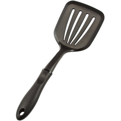 KitchenCraft Professional Nylon Round Slotted Food Turner with Soft Grip Handle, 
