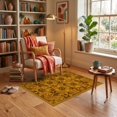 thumbnail image 3 of ODIKA 3'x5' Ultra-Soft Throw Mat, Orange Century Mid Retro Stylized Botanical Clusters Layout Vintage None Washable, Bare feet friendly, Easy Care Indoor rug for Bedside, Vanity, 3 of 7