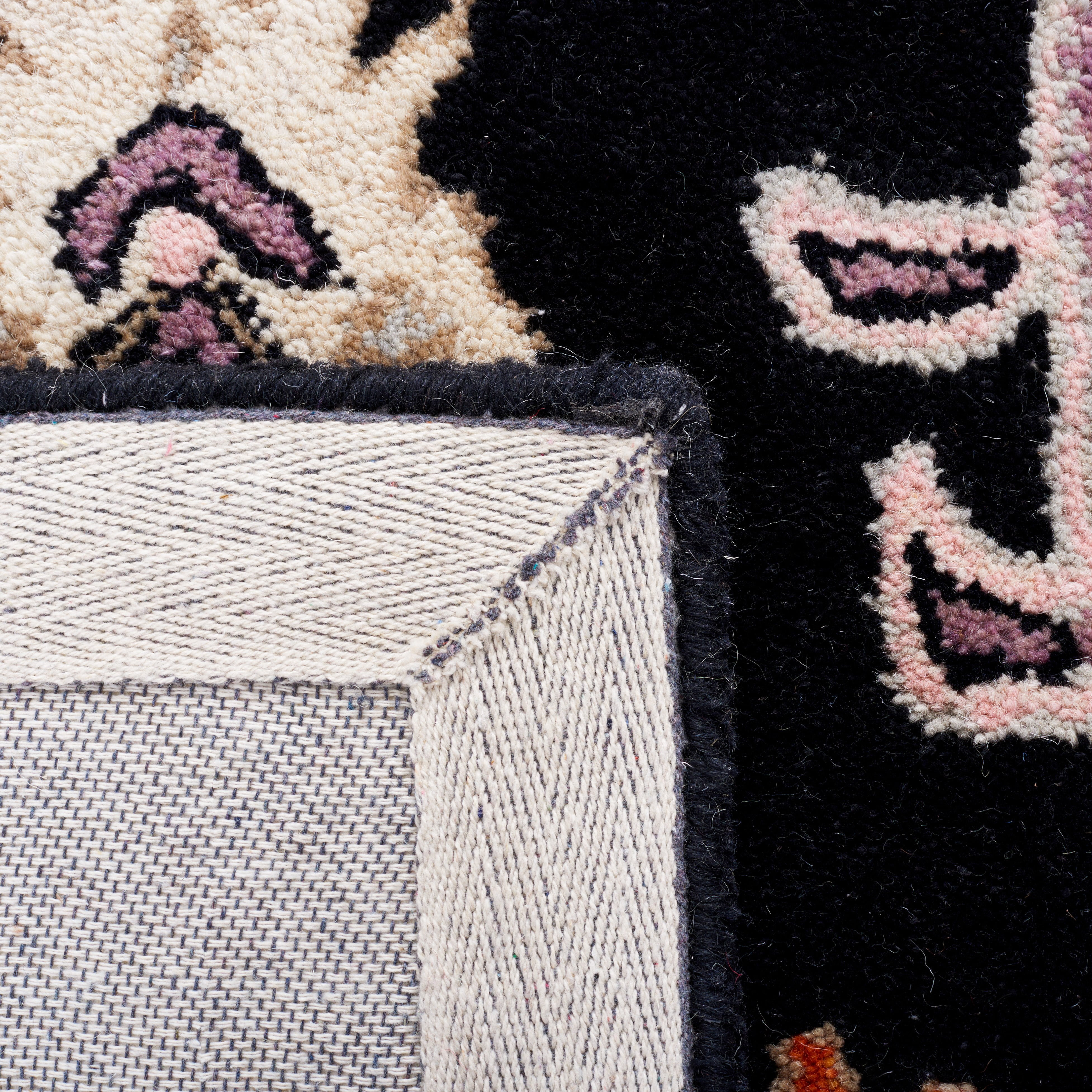 SAFAVIEH Anatolia Dalton Oriental Wool Area Rug, Black/Ivory, 8' x 10'