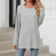 thumbnail image 5 of Workout Tops for Women Women's Fashion Casual Solid Color Round Neck Long Sleeve Loose Pullover Top, 5 of 5