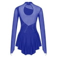 thumbnail image 4 of Aiihoo Women Figure Skating Dress Shiny Rhinestones Lyrcial Dresses Modern Contemporary Dance Wear Royal Blue L, 4 of 7