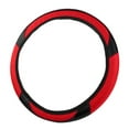 thumbnail image 4 of CxhicLuv Universal Leather Steering Wheel Cover, Non-Slip Grip for 14-15 Inch Wheels, Stylish Red Contrast Design, Comfortable Touch & Safe Driving, Easy Install for Cars & SUVs, 4 of 9