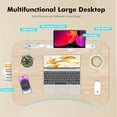 thumbnail image 4 of Foldable Laptop Desk,Height Adjustable,with USB/Storage Drawer/Cup Holder/Tablet Stand/Book Shelf for Reading,Writing,Eating,Watching,Glacier, 4 of 8