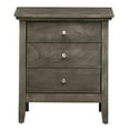 thumbnail image 3 of Maklaine Engineered Wooden 3 Drawer Nightstand in Gray Finish, 3 of 5