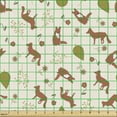 thumbnail image 2 of Botanical Fabric by the Yard Upholstery, Pattern of Fox Plantation Fall Season Woodland Wildlife Nature Scene, Decorative Fabric for DIY and Home Accents, Champagne Pale Cinnamon by Ambesonne, 2 of 5
