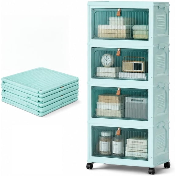 4 Tier 23QT Foldable Storage Bins with Lid