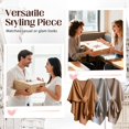 thumbnail image 4 of Women's Solid Color Cape Shawl, Soft Open Front Poncho Sweater, 4 of 7