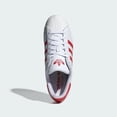 thumbnail image 5 of Size 10.5- Adi-das Men’s Superstars Sneakers Shoes, White/Better Scarlet., 5 of 5