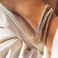 thumbnail image 3 of Pulseras de cadena de tenis para mujer, cristal de circón cúbico pequeño, Color oro rosa, fiesta de boda, regalo de amigos, joyería KC128M, 3 of 4