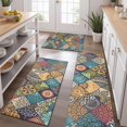 thumbnail image 2 of Multicolor Ethnic Geometric Pattern Kitchen Rugs Sets Of 3,Kitchen Runner Rugs Non Skid Washable,Decorative Kitchen Floor Mats for Kitchen,Sink,Laundry,17"x30"+ 17"x47" + 17"x59", 2 of 6