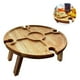 thumbnail image 3 of Snack Mesa De Madera Alta Capacidad De Carga Copa De Vino Soporte De Madera Soporte De Vino Portátil Escritorio Redondo Para Acampar Picnic Al Aire Libre 5 Compartimentos Vogacara HA013184-00, 3 of 7