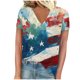 thumbnail image 2 of Fiudx Ofertas Flash Del Día Tops con Cuello En V de Manga Corta Estampados Del Día de La Independencia para Mujer, 2 of 4
