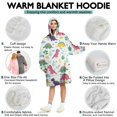 thumbnail image 5 of Wearable Oversized Blanket,White Cute Dinosaurs Pattern Wearable Blanket Hoodie for Adults,Cozy Hooded Blankets with Super Pockets,Super Warm Fuzzy Pullover for Women & Men, 5 of 6