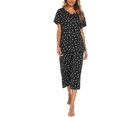 thumbnail image 3 of HAHDAXIA Womens Pajama Set Cotton Capri Pant Pyjama Short Sleeve Sleepwear Summer Pjs, 3 of 7