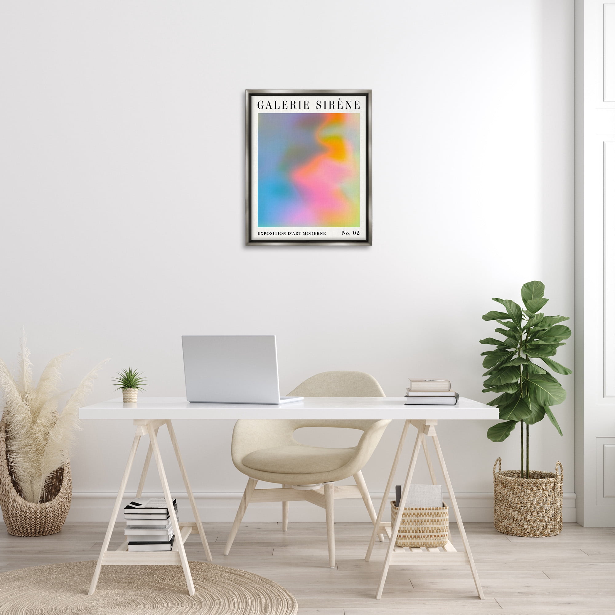 Stupell Industries Swirled Patterned Hues Abstract Painting Gray Floater Framed Canvas Art Print Wall Art, 25 x 31