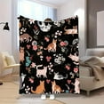 thumbnail image 2 of Whimsical Cat & Floral Print Flannel Throw Blanket Ultra-Soft Warm and Cozy for Snuggling Up on Couch or Bed Perfect Home Decor Accent with Vibrant Colors and Plush Texture Red, 2 of 7