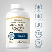 Ultra Strength Pancreatin Enzyme Supplement 1500 mg | 250 Coated Caplets | by Piping Rock