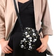 thumbnail image 4 of HELLHERO Double Deck Crossbody Small Crossbody Bags for Adults Outdoor Holiday Travel Sling Bag Polyester 4.33"x1.97"x7.09" Skulls Daisies, 4 of 7