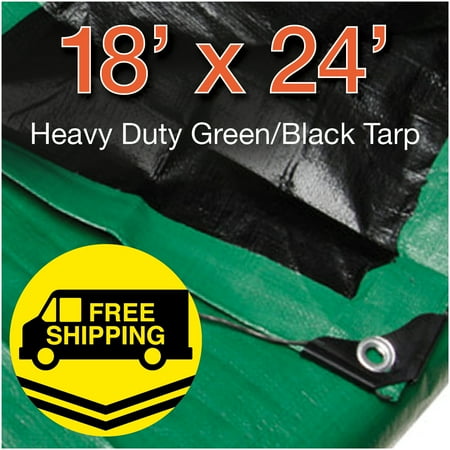 18' x 24' Heavy Duty 10 mil Green/Black Reversible Poly Tarp
