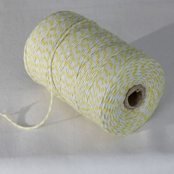 The Ribbon People Yellow and White Striped Pattern Craft Twine 0.05" x 220 Yards