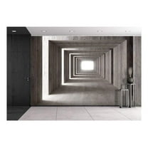 wall26 - Fine Image 3D of Concrete Tunnel and Lateral Lights, Abstract Background - Removable Wall Mural | Self-Adhesive Large Wallpaper - 66x96 inches