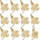 thumbnail image 1 of Caja de 40 dijes de trébol chapados en oro de 18 quilates, de metal, con forma de trébol de cuatro hojas, para hacer joyas, pendientes, pulseras y manualidades., 1 of 6