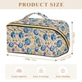 thumbnail image 4 of FORMRS Makeup Bag Travel Cosmetic Organizer for Women Fold Flat Zipper Pouch with Handle, Blue Dice Pattern, 4 of 8