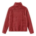 thumbnail image 3 of BXINGOHAI Womens Winter Sherpa Fleece Jacket Fashion Casual Long Sleeve Solid Warm Jackets Zip Up Tops Coat Today Wine,XXXL, 3 of 5