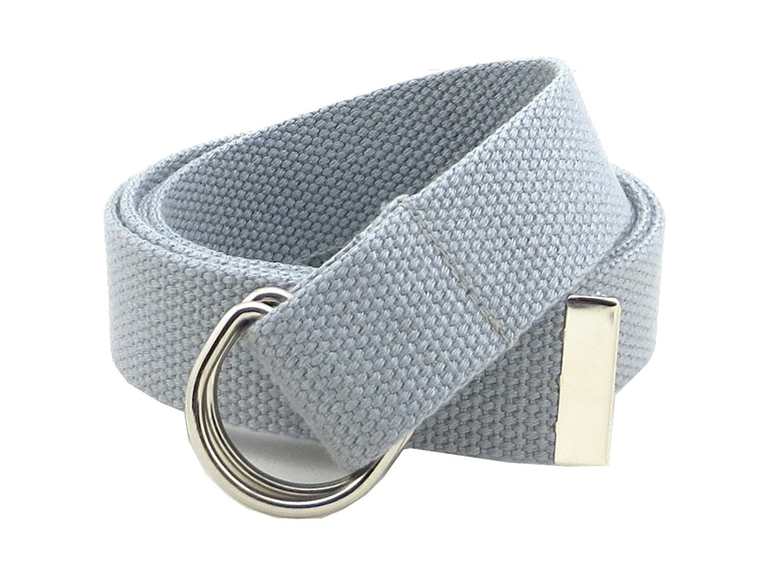 Thin Web Belt Double D-Ring Buckle 1.25 Wide with Metal Tip Solid Color