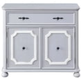 thumbnail image 3 of Grey Accent Cabinet With 2 Doors And 1 Drawer - Vintage Bun Feet Fascination Ample Storage Room Smooth Metal Glides Home Splendor 2-door Enchantment Generous Space Quiet Magnificence, 3 of 3