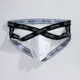 thumbnail image 6 of JOCKMAIL Men's Sexy Ice Silk Jockstarp Bikini Breathable U-Convex Cross V-Low Waist Underwear, 6 of 7