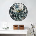 thumbnail image 2 of Yayeee Wall Clock Battery Operated 9.5" Silent Quartz Non-Ticking for Living Room Decor, Octopus Starfish Pattern, 2 of 8