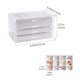 thumbnail image 5 of Caja Organizador para Joyas Pendiente, Acrílico Bandeja Apilable Joyero Transparente para Arete Pulsera Collar Anillo Colgante Broches Estuche Joyería Cajon Terciopelo -Blanco Cálido, 4 Capas, 5 of 7